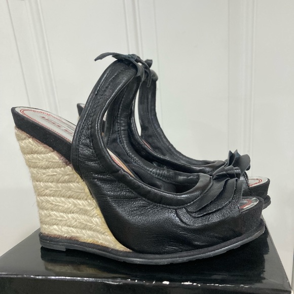 Cute Miss Sixty black wedges. - Picture 2 of 5